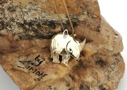 Cute Rhino (s) 9ct Gold Pendant