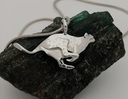 Cheetah Running Sterling Silver Pendant