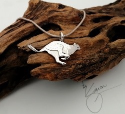 Cheetah Running Sterling Silver Pendant - Image 2
