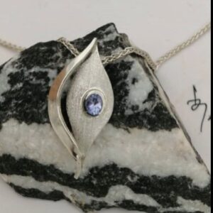 Argentium Silver Pendant with Tanzanite Stone