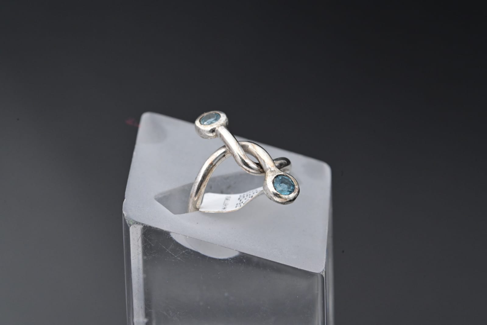 Wiry Blue Topaz Sterling Silver Ring – Handmade 925 Silver Jewellery - Image 3