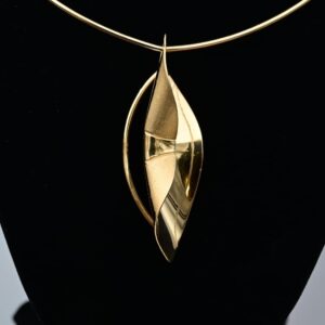 Abstract Brass Pendant Plated in 18K Gold – Handcrafted Statement Jewellery