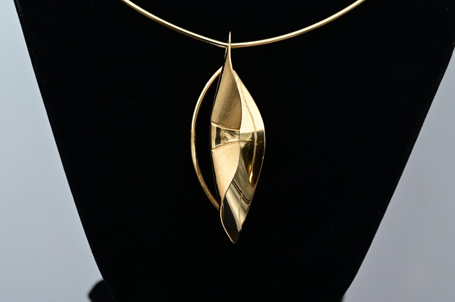 Abstract Brass Pendant Plated in 18K Gold – Handcrafted Statement Jewellery