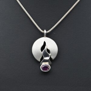 Rhodolite Garnet Sterling Silver Pendant – Handcrafted Jewelry Art by Simon